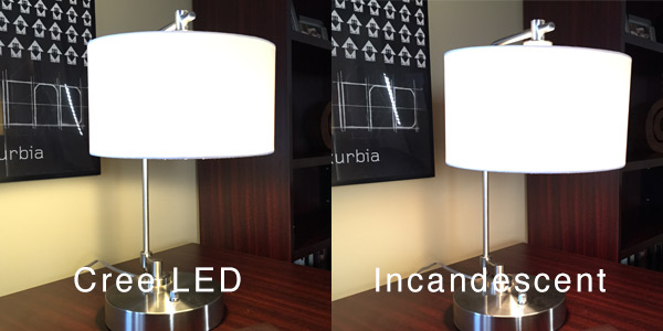 LED and Incandescent Side-by-side