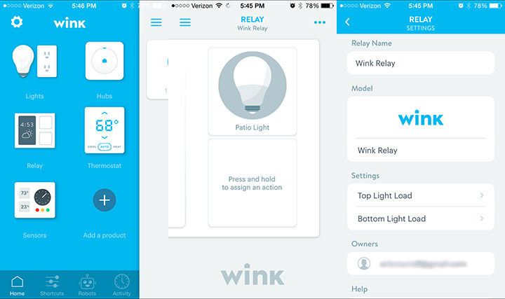 Configuring the Relay through the Wink app